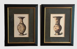 BR1 - Oriental Porcelain II & III Chinese Chinoiserie Mantel Vase Prints