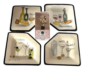 K - Tasia Appetizer Plates & Modern Expressions Wine Stopper
