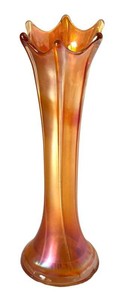 LR - Vintage Dugan Ribbed Carnival Glass Vase