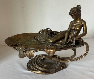 K - Art Nouveau Figural Jewelry Dish