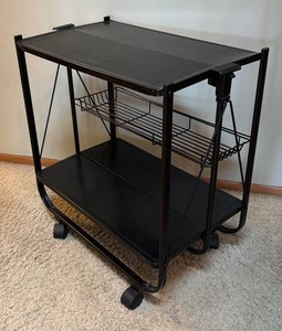 BR1 - Black Metal Bar Cart