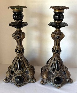 LR - Two Vintage Castilian Art Nouveau Candleholders