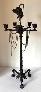 LR - Five-Light Crane Motif Neoclassical Candelabra