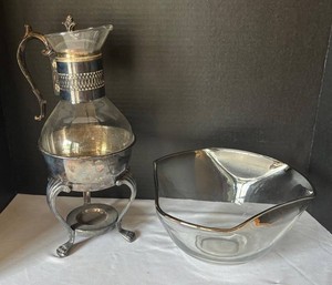 K - Vintage Glass Bowl & Coffee Pot
