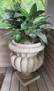 FP - Large and Lovely Resin Planter with Faux Greenery