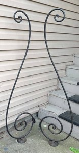 G - Two Scrolled Metal Garden Stands