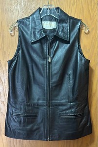O - Leather Vest by Margaret Godfrey Size 10