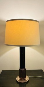 LLR - Table Lamp - Black Column Fluted Base