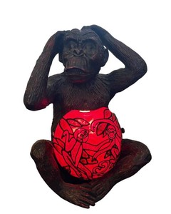 LLR - Vintage Style Sculpted Monkey Table Lamp