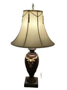 LLR - Ram Motif Table Lamp - Ornate Bronze-Tone Decorative Base