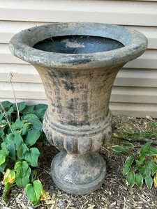 FY - Garden Urn Planter - Resin Pedestal 29in H