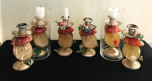 LLR - Candle Holders - Decorative Fruit Motif (Lot of 6)