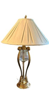 LNDR - Table Lamp - Gold-Tone Metal & Faceted Glass 32 in