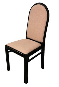 LNDR - Upholstered Dining Chair - Black Frame Blush-Pink Fabric