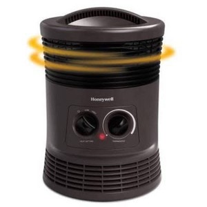 Honeywell HHF360B 1500W 360 Surround Indoor Heater Black Portable Space Heater for Bedroom,