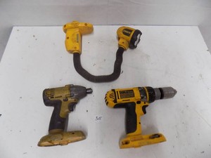 Dewalt Tools 2 - � Drills 18 volt No Battery and 1 - Flash light 18 volt No Battery