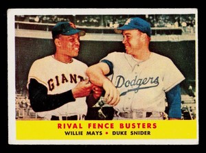 Willie Mays  Duke Snider 1958 Topps #436 Vintage Baseball Card