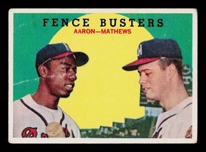 Hank Aaron  Eddie Mathews 1959 Topps Fence Busters #212 Vintage Baseball Card