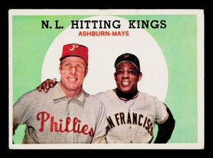 Willie Mays  Richie Ashburn 1959 Topps NL Hitting Kings #317 Vintage Baseball Card