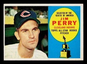 Jim Perry RC 1960 Topps #324 Vintage Rookie Baseball Card