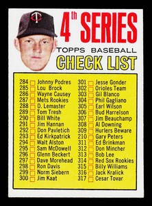 Jim Kaat 1967 Topps Checklist #278 Vintage Minnesota Twins Baseball Card