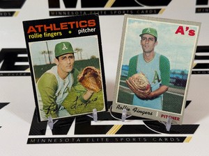 Rollie Fingers 2-Card 1970 and 1971 Topps Vintage Baseball Card Lot