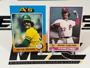 Rollie Fingers  Steve Carlton 2-Card Vintage Baseball Lot