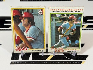 Pete Rose 2 Card Vintage Baseball Lot 1978 Topps