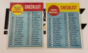 1963 Topps #102 2nd Series Checklist - BOTH VARIATIONS - Vintage Baseball Cards
