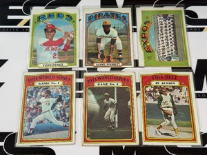 1972 Topps 6-Card Vintage Baseball Lot w Clemente, Perez, Blue
