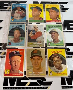 9-Card Vintage Baseball Card Lot 1957-1959 - #38