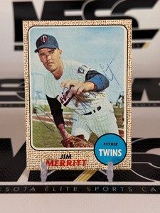 Jim Merritt Autographed 1968 Topps #64 Vintage Minnesota Twins Baseball Card
