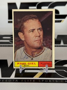 Paul Giel Autographed 1961 Topps #374 Vintage Minnesota Twins Baseball Card