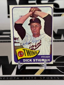 Dick Stigman Autographed 1965 Topps #548 Vintage Minnesota Twins Baseball Card