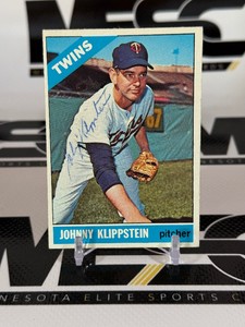 Johnny Klippstein Autographed 1966 Topps #493 Vintage Minnesota Twins Baseball Card