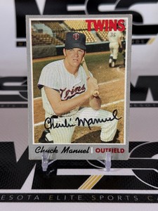 Charlie Manuel Autographed 1970 Topps #194 Vintage Minnesota Twins Baseball Card