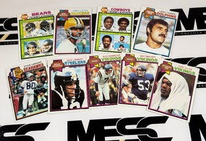1979 Topps Football 9 Card Star and Vikings Lot - Payton, Dorsett, Lofton RC, and More