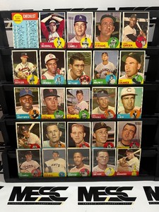 1963 Topps Baseball 25-Card Vintage Lot #4 - Numbers 191-280 (nice cards, no duplicates)