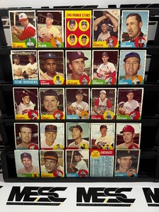 1963 Topps Baseball 25-Card Vintage Lot #5 - Numbers 282-364 (nice cards, no duplicates)