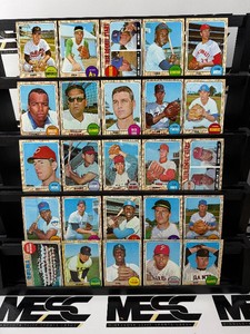 1968 Topps 25-Card Vintage Baseball Lot - #2