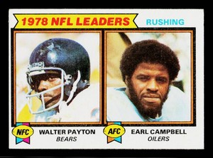 Walter Payton  Earl Campbell (rookie year) 1979 Topps Rushing Leaders #3 Vintage Football Card