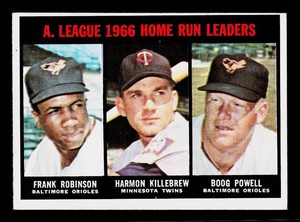 1967 Topps AL HR Leaders #243 - Robinson, Killebrew, Powell - Vintage Baseball Card