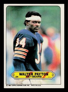 Walter Payton 1983 Topps Sticker #24 Vintage Football Card