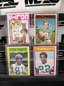 1972 Topps 4 Star Vintage Football Card Lot - Griese, Eller, Hayes, Smith