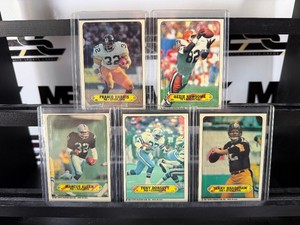 1983 Topps Football Stickers 5 Vintage Star Card Lot - Harris, Bradshaw, Allen, Dorsett, Newsome