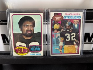 Franco Harris 2 Card Vintage Football Lot 1976 and 1979