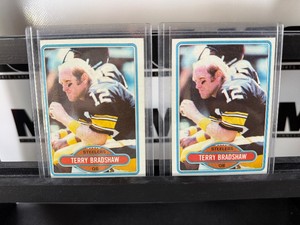 (2) Terry Bradshaw 1980 Topps #200 Vintage Football Card Lot