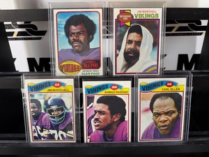 Minnesota Vikings 5 Card Vintage Lot 1976, 1977, 1979 Marshall, Page, Rashad, Eller
