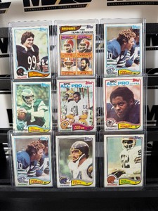 1982 Topps Football 9 Vintage Star Card Lot - Largent, Fouts, Newsome, Dorsett, Lofton and More