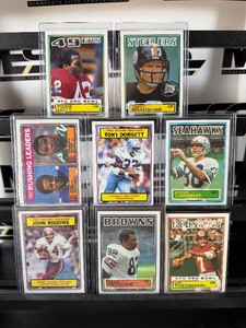 1983 Topps Football 8 Vintage Star Card Lot - Bradshaw, Largent, Dorsett, Lott and More